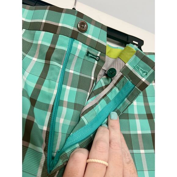 Men's Louis Raphael Plaid Golf Shorts Size 36 Waist Casual Flat Front - Picture 6 of 10